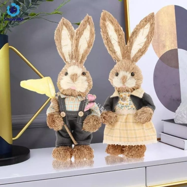 Thỏ Rơm Phục Sinh 35cm Đạo cụ trang trí lễ Phục sinh, phụ kiện tiệc giá 282.700 VND