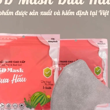 Thùng 200 chiếc khẩu trang 5D Dưa Hấu - Giá chỉ 40.000đ, giảm 12.000, thoáng mát, bảo vệ hoàn hảo