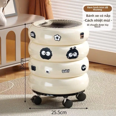Thùng rác bánh rán hoạt hình tháo rời, dễ thương, phù hợp phòng khách, 254.150 VND