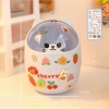 Thùng rác mini hình gấu có nắp kèm hộp đựng bút và đồ cá nhân để bàn, sticker đa màu sắc - 79.900 4