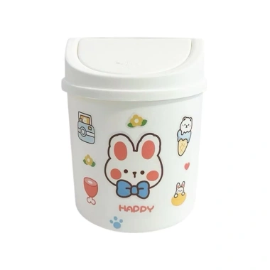 Thùng rác mini hình gấu có nắp kèm hộp đựng bút và đồ cá nhân để bàn, sticker đa màu sắc - 79.900 6