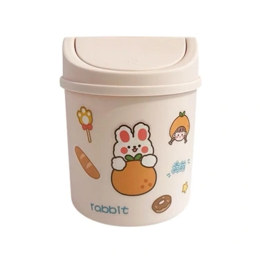 Thùng rác mini hình gấu có nắp kèm hộp đựng bút và đồ cá nhân để bàn, sticker đa màu sắc - 79.900 7