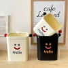 Thùng rác mini nhựa nắp đậy mặt cười dễ thương – Gọn gàng, tiện lợi trên bàn 5