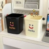 Thùng rác mini nhựa nắp đậy mặt cười dễ thương – Gọn gàng, tiện lợi trên bàn 7