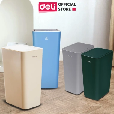 Thùng rác nắp bật nhấn nút PP nguyên sinh, tiết kiệm không gian, kháng khuẩn, giảm mùi - Văn phòng 131k