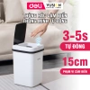 Thùng rác thông minh Deli 15L cảm biến tự đóng mở, dùng pin, dành cho phòng khách bếp - 72.000đ