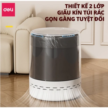Thùng rác tự động 12L DELIXVUSIGN dạng trụ tròn, căng túi rác, tiết kiệm không gian, giá chỉ 281.000đ 4