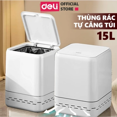 Thùng rác tự động 15L DELIxVUSIGN, dáng hộp vuông tiết kiệm không gian, chỉ 265k