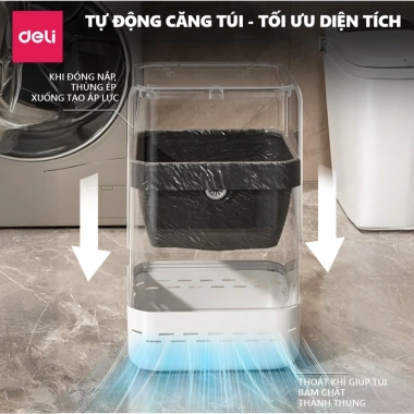 Thùng rác tự động 15L DELIxVUSIGN, dáng hộp vuông tiết kiệm không gian, chỉ 265k