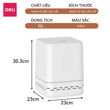 Thùng rác tự động 15L DELIxVUSIGN, dáng hộp vuông tiết kiệm không gian, chỉ 265k