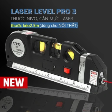 Thước đo Laser Nivo tiêu chuẩn nâng cao màu đen - Độ chính xác cao, dải đo rộng, giá ưu đãi 109k 6