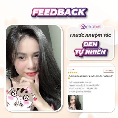 Thuốc nhuộm tóc đen tự nhiên Minzihair - Phủ bạc, lên từ mọi nền tóc, giá 79.000₫