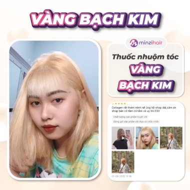 Thuốc nhuộm tóc Màu Bạch Kim - Cần tẩy Minzihair, giảm giá 77.000₫, bảo vệ tóc 3 Thuốc nhuộm tóc Màu Bạch Kim - Cần tẩy Minzihair, giảm giá 77.000₫, bảo vệ tóc 3
