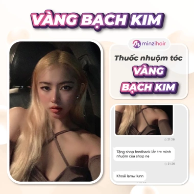 Thuốc nhuộm tóc Màu Bạch Kim - Cần tẩy Minzihair, giảm giá 77.000₫, bảo vệ tóc