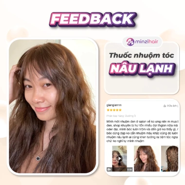 Thuốc nhuộm tóc Màu Nâu Lạnh Minzihair - Lên từ nền đen không tẩy, giá 75.000đ - HCM 5 Thuốc nhuộm tóc Màu Nâu Lạnh Minzihair - Lên từ nền đen không tẩy, giá 75.000đ - HCM 5