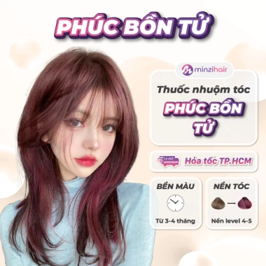 Thuốc nhuộm tóc Màu Phúc Bồn Tử lên từ nền đen không cần tẩy Minzihair 77.000₫