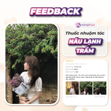 Thuốc nhuộm tóc Minzihair Màu Nâu Lạnh Trầm - Không tẩy, lên từ nền tự nhiên, 75.000đ 4