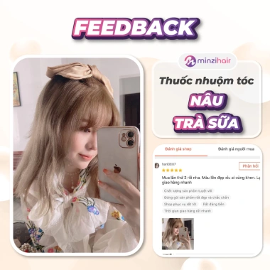 Thuốc nhuộm tóc Minzihair Nâu sữa - Nâu Trà Sữa không tẩy, giá chỉ 77.000₫ HCM 5