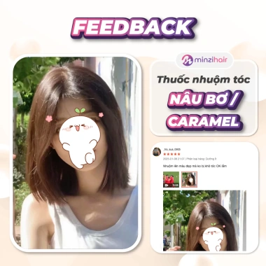 Thuốc nhuộm tóc Nâu Bơ Caramel không tẩy, lên từ nền đen - Minzihair HCM, 77.000₫ 5