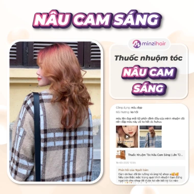 Thuốc nhuộm tóc Nâu Cam Sáng Minzihair - Lên từ nền nâu sáng, không tẩy, 77.000₫ 3