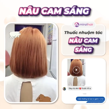 Thuốc nhuộm tóc Nâu Cam Sáng Minzihair - Lên từ nền nâu sáng, không tẩy, 77.000₫ 4