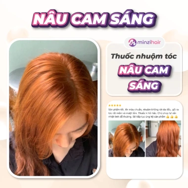 Thuốc nhuộm tóc Nâu Cam Sáng Minzihair - Lên từ nền nâu sáng, không tẩy, 77.000₫ 6