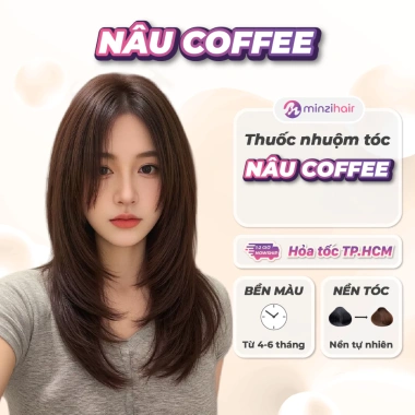 Thuốc nhuộm tóc nâu coffee tự nhiên - Tặng kèm trợ nhuộm - Minzihair giá 77.000đ