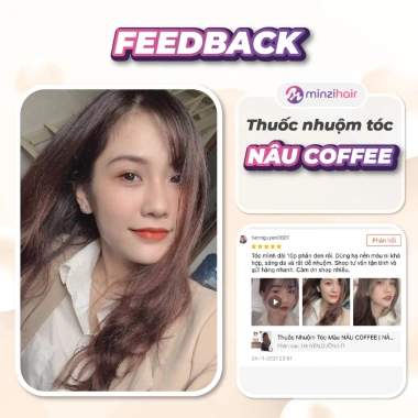 Thuốc nhuộm tóc nâu coffee tự nhiên - Tặng kèm trợ nhuộm - Minzihair giá 77.000đ 4