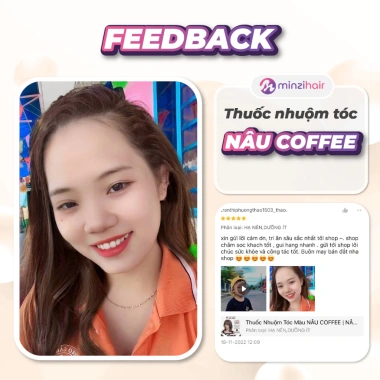 Thuốc nhuộm tóc nâu coffee tự nhiên - Tặng kèm trợ nhuộm - Minzihair giá 77.000đ 6