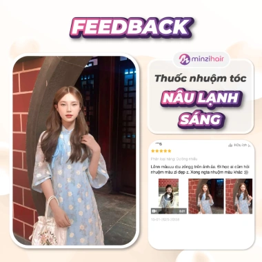 Thuốc nhuộm tóc Nâu Lạnh Sáng Minzihair 2.025 - Lên từ nền nâu sáng, không tẩy, giá 149.000₫