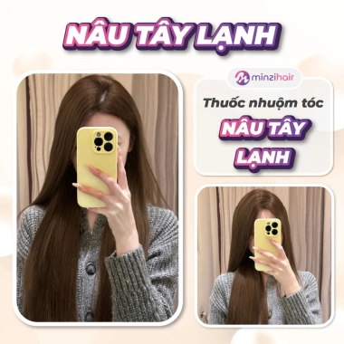 Thuốc nhuộm tóc nâu tây lạnh Minzihair - Nền tự nhiên, không tẩy - Giá chỉ 149.000