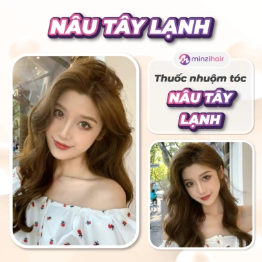 Thuốc nhuộm tóc nâu tây lạnh Minzihair - Nền tự nhiên, không tẩy - Giá chỉ 149.000