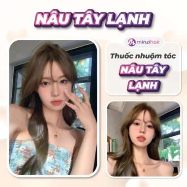 Thuốc nhuộm tóc nâu tây lạnh Minzihair - Nền tự nhiên, không tẩy - Giá chỉ 149.000