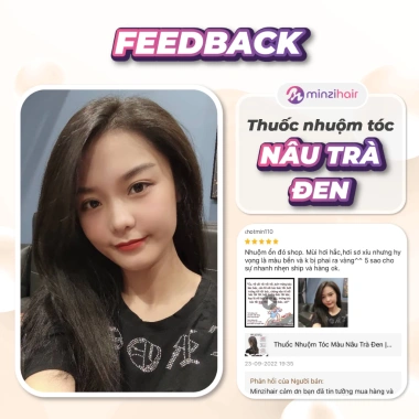 Thuốc nhuộm tóc nâu trà đen không tẩy - Lên từ nền đen, Minzihair HCM, giá 149k 3 Thuốc nhuộm tóc nâu trà đen không tẩy - Lên từ nền đen, Minzihair HCM, giá 149k 3