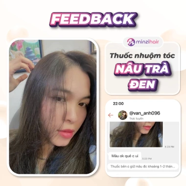 Thuốc nhuộm tóc nâu trà đen không tẩy - Lên từ nền đen, Minzihair HCM, giá 149k 4 Thuốc nhuộm tóc nâu trà đen không tẩy - Lên từ nền đen, Minzihair HCM, giá 149k 4