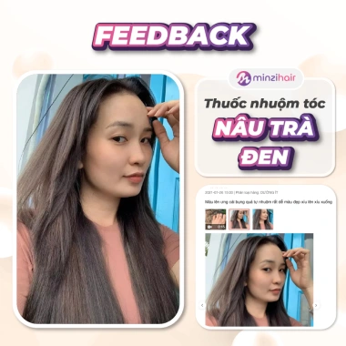 Thuốc nhuộm tóc nâu trà đen không tẩy - Lên từ nền đen, Minzihair HCM, giá 149k 6 Thuốc nhuộm tóc nâu trà đen không tẩy - Lên từ nền đen, Minzihair HCM, giá 149k 6