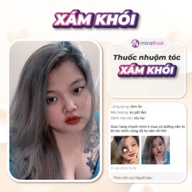 Thuốc nhuộm tóc xám khói Minzihair - Nâng tone mạnh, tẩy tóc nhanh, giảm giá 22% HCM 3