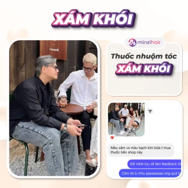 Thuốc nhuộm tóc xám khói Minzihair - Nâng tone mạnh, tẩy tóc nhanh, giảm giá 22% HCM 5