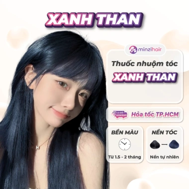 Thuốc nhuộm tóc Xanh Than - xanh dương đen, lên từ nền đen, không cần tẩy, 149.000đ - Minzihair