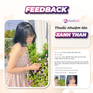 Thuốc nhuộm tóc Xanh Than - xanh dương đen, lên từ nền đen, không cần tẩy, 149.000đ - Minzihair