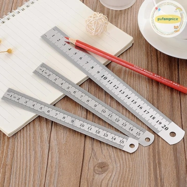 Thước thẳng kim loại Pufangnice 15-30cm thép không gỉ đo hai mặt VN, chính xác cao 2 Thước thẳng kim loại Pufangnice 15-30cm thép không gỉ đo hai mặt VN, chính xác cao 2