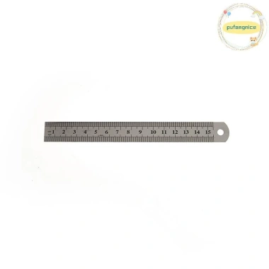 Thước thẳng kim loại Pufangnice 15-30cm thép không gỉ đo hai mặt VN, chính xác cao
