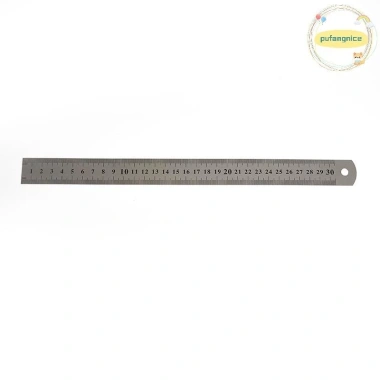 Thước thẳng kim loại Pufangnice 15-30cm thép không gỉ đo hai mặt VN, chính xác cao