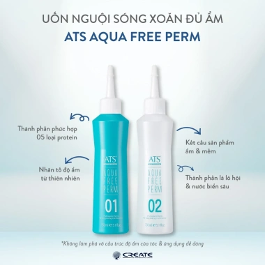 Thuốc Uốn Lạnh ATS Aqua 150ml x2 - Uốn Không Nhiệt, Dưỡng Ẩm, Chăm Sóc Tóc Khô Xơ, Giá Ưu Đãi 130.000₫