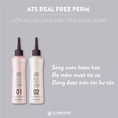 Thuốc Uốn Lạnh ATS Real Free Perm 150ml x2 - Tạo xoăn đẹp, uốn trực tiếp, giảm giá 18% chỉ 145.000₫ 8