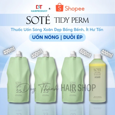 Thuốc uốn nóng Duỗi SOTE TIDY PERM 400ml – Sóng xoăn mềm mượt, mùi nhẹ, không khô xơ, giá 240.000