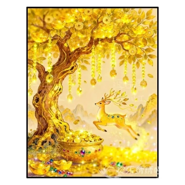 Tiền May Mắn Cross Stitch 2.026 Phong Cách Mới Thêu Hươu Vàng Nafu Bộ Thêu Tay DIY