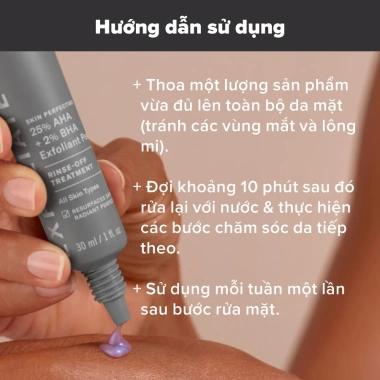 Tinh chất thay da sinh học Paulas Choice 25% AHA + 2% BHA Peel 30ml - Da sáng mịn, giảm 20% 5 Tinh chất thay da sinh học Paulas Choice 25% AHA + 2% BHA Peel 30ml - Da sáng mịn, giảm 20% 5