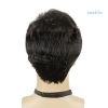 Tóc giả nam ngắn xoăn tự nhiên, sợi sóng đen nâu, nổ lông tơ, chịu nhiệt cao - 259.200₫ 10