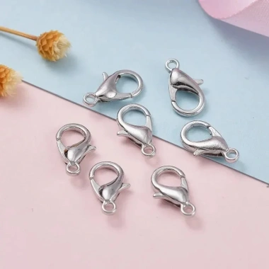 Tôm Hùm Khóa Nhảy Nhẫn Kết Nối Đầu Hạt Khóa Uốn Dây Xích DIY Vòng Tay, Vòng Cổ